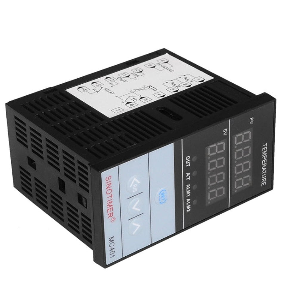 SINOTIMER MC401 Universal Input Short Case PID Intelligent Temperature Controller Meter Heating Cooling Relay SSR Solid State Output, MC401