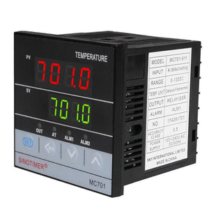 SINOTIMER MC701 Universal Input Short Case PID Intelligent Temperature Controller Meter Heating Cooling Relay SSR Solid State Output, MC701