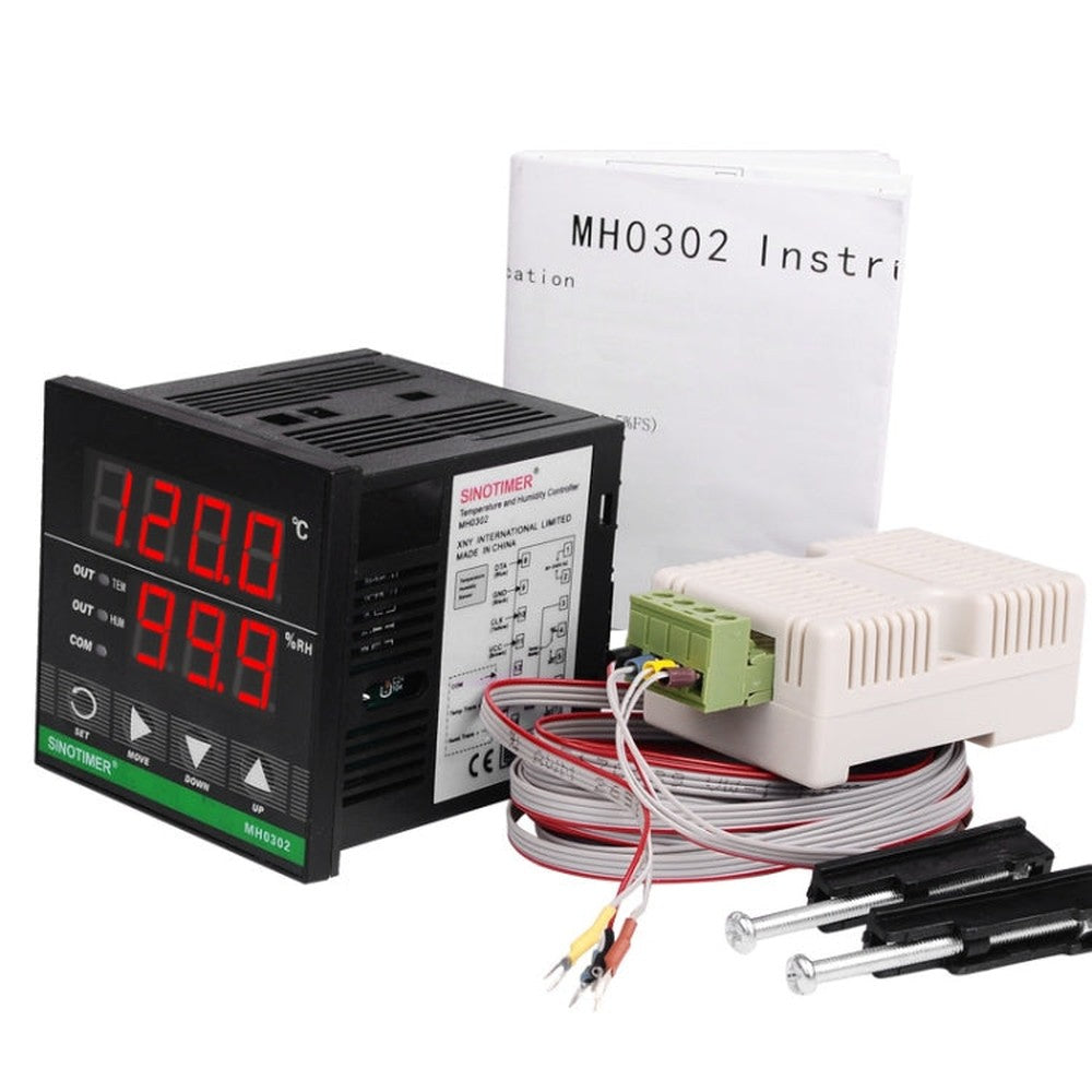 SINOTIMER MH0302 Intelligent High Precision Temperature Humidity Controller Digital Display Temperature and Humidity Meter, MH0302