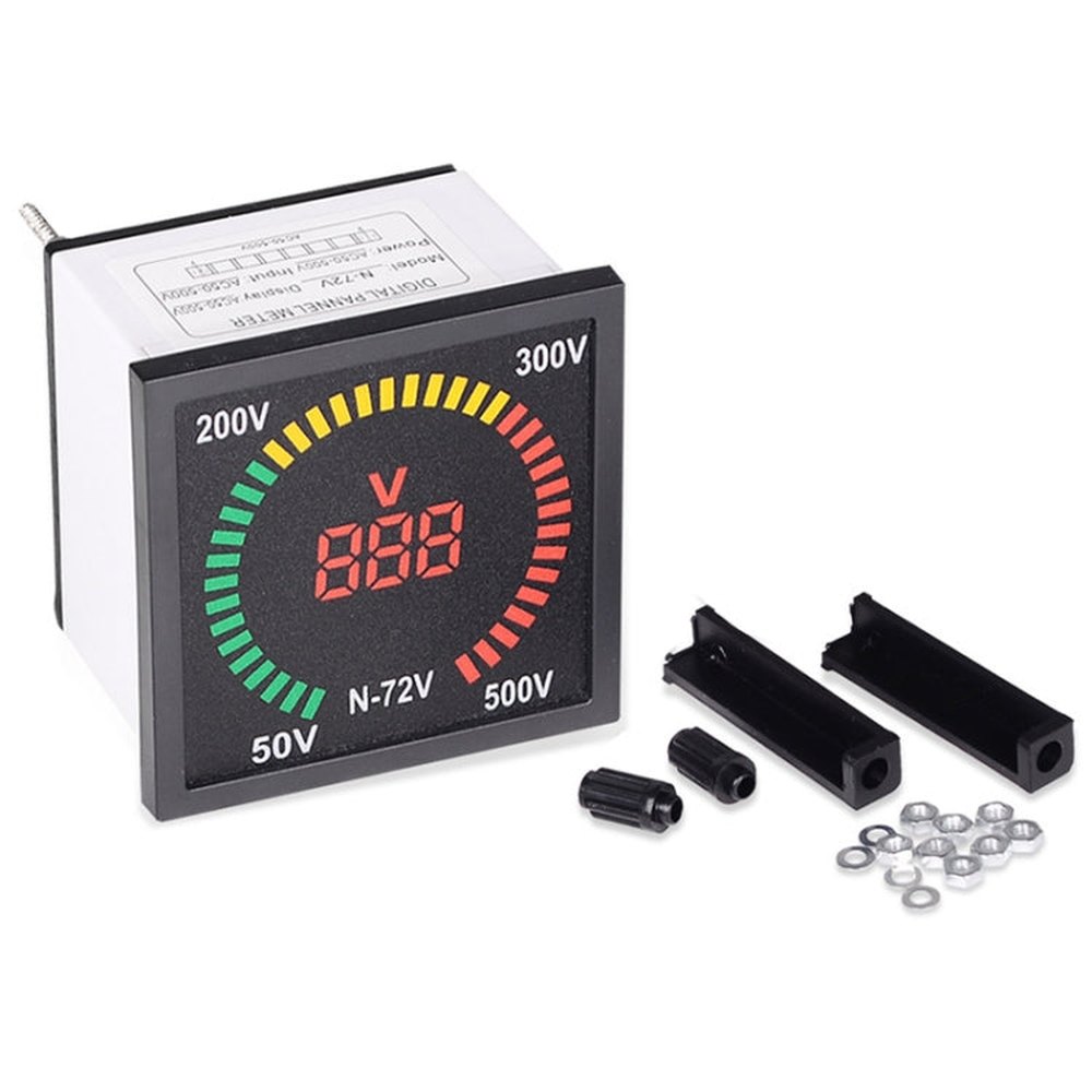SINOTIMER N-72V AC Voltage Signal Indicator Square Turntable LED Digital Display Voltmeter, N-72V