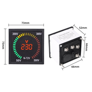 SINOTIMER N-72V AC Voltage Signal Indicator Square Turntable LED Digital Display Voltmeter, N-72V