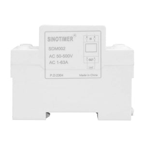 SINOTIMER SDM002 Household DIN Rail Single-Phase AC Dual Display Voltage And Current Meter, 63A Build-In Intestinal Sensor, 100A External Intestinal Sensor