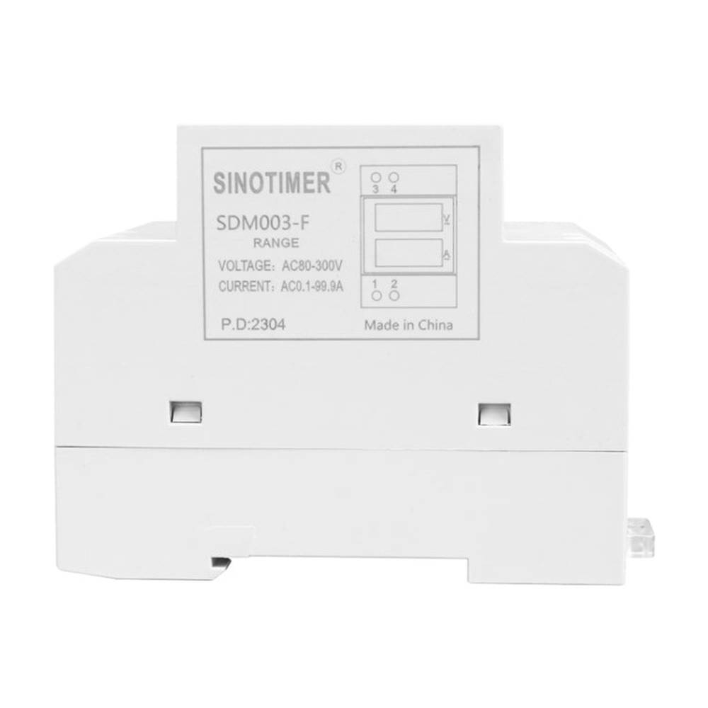 SINOTIMER SDM003-F 4 Digits Display DIN-Rail Single Phase AC Dual Display Voltage And Current Meter, SDM003-F