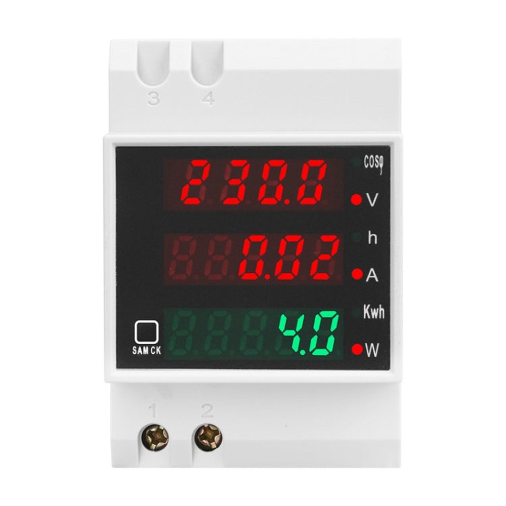 SINOTIMER SDM004 Din Rail AC Voltage Current Time Power Electricity Multi-Function Detection Meter, SDM004