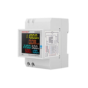 SINOTIMER SDM009 Din Rail Single-Phase Voltage Current Frequency Power Factor Electricity Multifunctional Meter, AC40-300V Built-In, AC40-300V External, AC250-450V Built-In, AC250-450V External