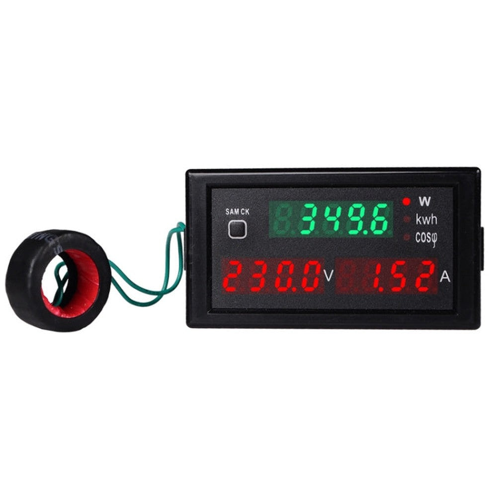 SINOTIMER SPM001 AC LED Digital Voltmeter Frequency Factors Meter Power Monitor, AC80-300V 100A, AC200-450V 100A