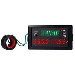 SINOTIMER SPM001 AC LED Digital Voltmeter Frequency Factors Meter Power Monitor, AC80-300V 100A, AC200-450V 100A