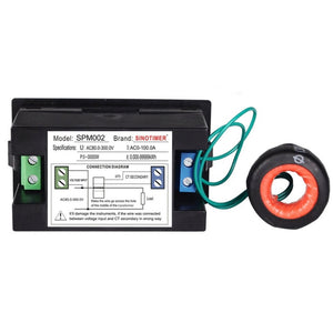 SINOTIMER SPM002 Liquid Crystals AC Digital Voltage And Current Meter Power Monitor, AC80-300V 100A, AC200-450V 100A