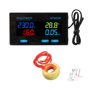 SINOTIMER SPM005 AC Digital Display Voltage Current Power Electricity Multifunctional Monitoring Meter, 20A, 100A, 200A
