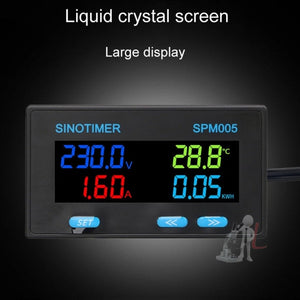 SINOTIMER SPM005 AC Digital Display Voltage Current Power Electricity Multifunctional Monitoring Meter, 20A, 100A, 200A
