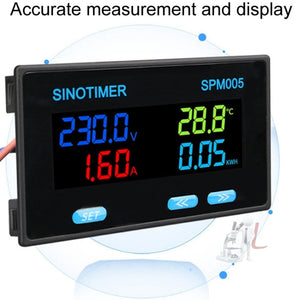SINOTIMER SPM005 AC Digital Display Voltage Current Power Electricity Multifunctional Monitoring Meter, 20A, 100A, 200A