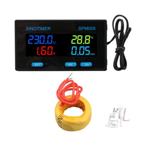 SINOTIMER SPM005 AC Digital Display Voltage Current Power Electricity Multifunctional Monitoring Meter, 20A, 100A, 200A