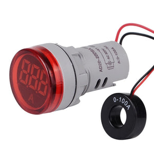 SINOTIMER ST16A Round 22mm LED Digital Signal Light 220V AC Ammeter 0-100A AC Current Indicator Light, ST16A