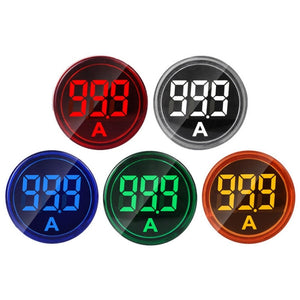 SINOTIMER ST16A Round 22mm LED Digital Signal Light 220V AC Ammeter 0-100A AC Current Indicator Light, ST16A