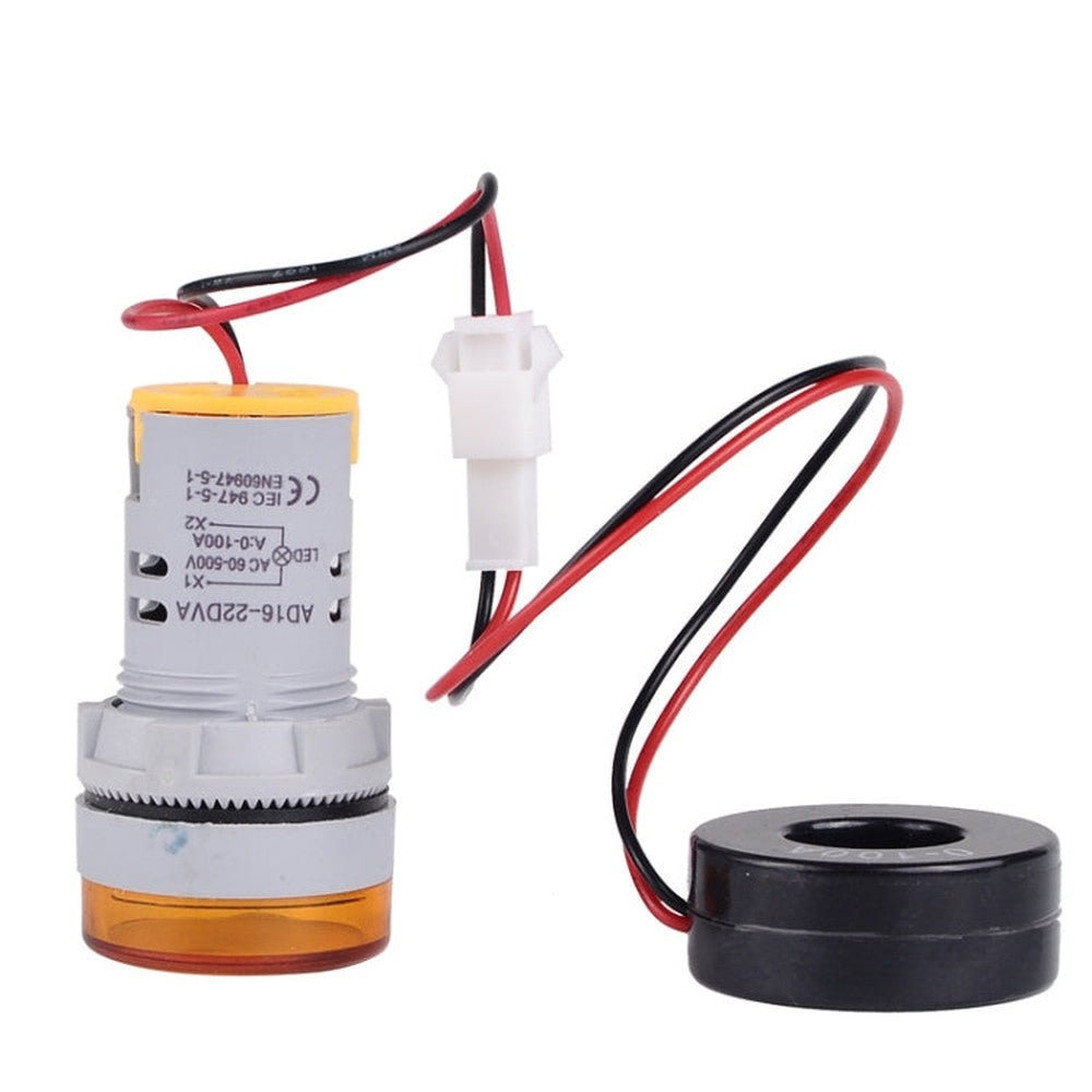 SINOTIMER ST16VA Round 22mm LED Digital Display AC Voltage Current Indicator AC 60-500V 0-100A, ST16VA