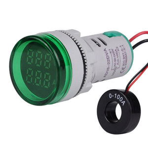 SINOTIMER ST16VA Round 22mm LED Digital Display AC Voltage Current Indicator AC 60-500V 0-100A, ST16VA