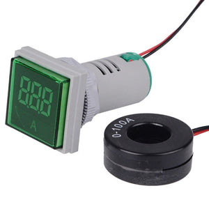 SINOTIMER ST17A Square 22mm LED Digital Display Signal Light AC Current Indicator 0-100A, ST17A