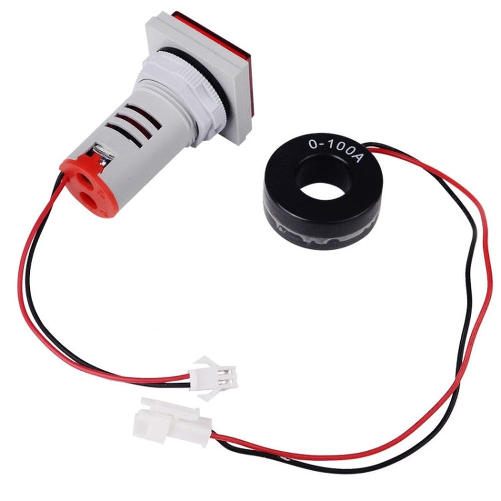 SINOTIMER ST17A Square 22mm LED Digital Display Signal Light AC Current Indicator 0-100A, ST17A