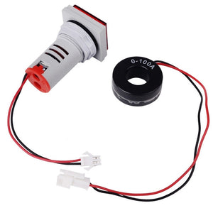 SINOTIMER ST17A Square 22mm LED Digital Display Signal Light AC Current Indicator 0-100A, ST17A