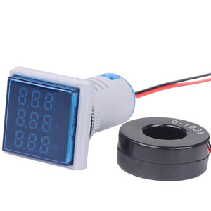 SINOTIMER ST17VAH 3 In 1 Square LED Digital Display AC Voltage Current Frequency Indicator 60-500V 0-100A 20-75Hz, ST17VAH