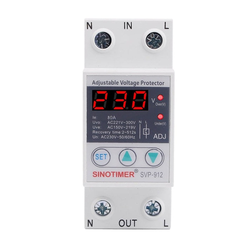 SINOTIMER SVP-912 Adjustable Self-resetting Intelligent Under-voltage Protector, Current:, 40A, 63A, 80A