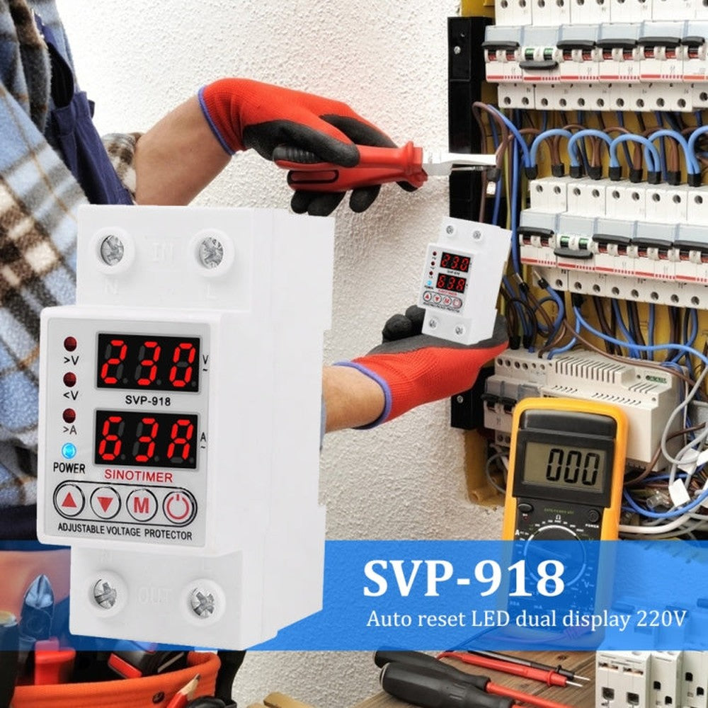 SINOTIMER SVP-918 Adjustable Self-resetting Intelligent Under-voltage Protector, Current:, 40A, 63A