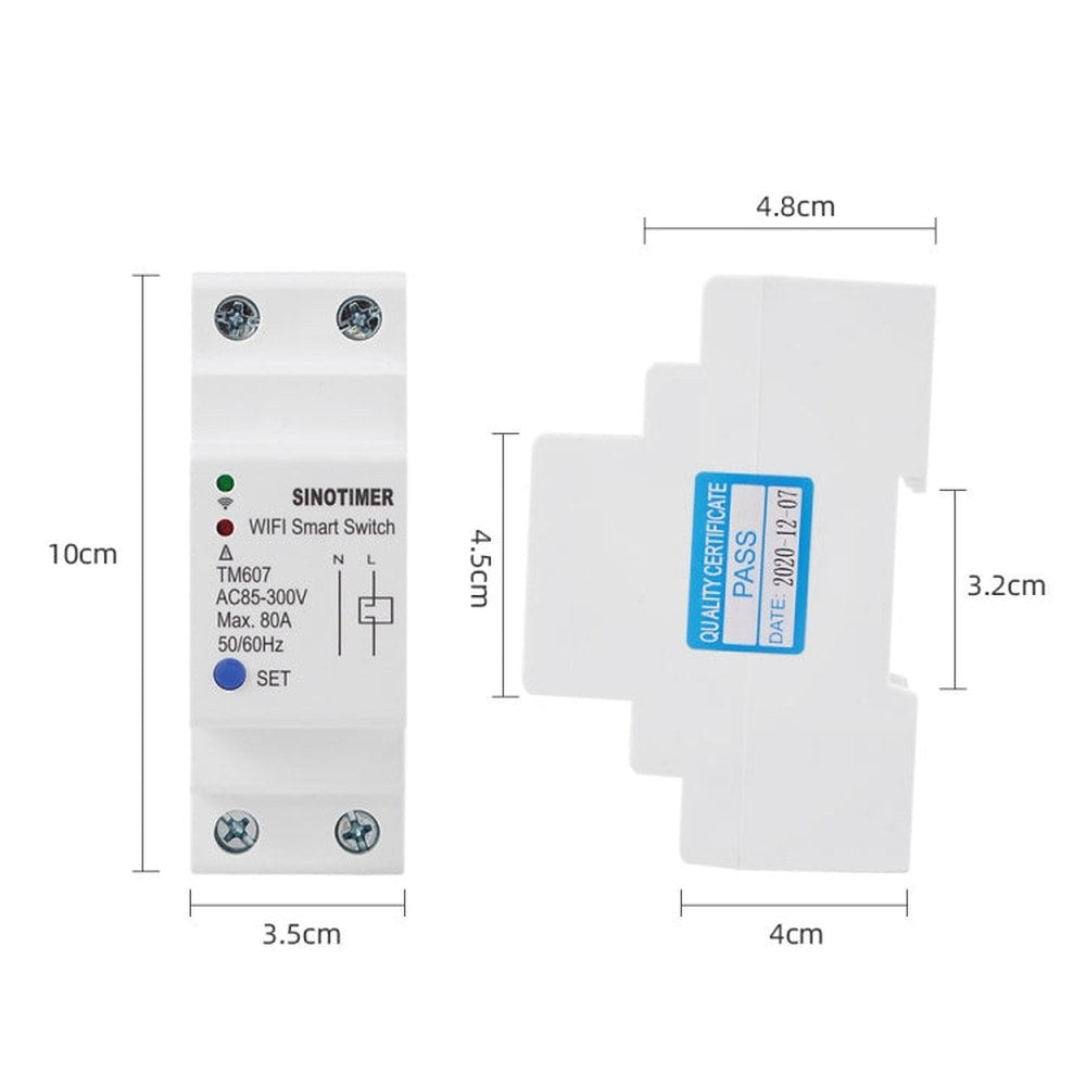 SINOTIMER TM607 Intelligent Wifi Timer Mobile App Home Rail Remote Control Time Switch 80A 85-300V, TM607