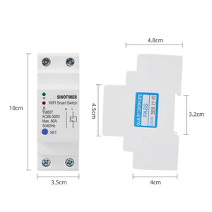 SINOTIMER TM607 Intelligent Wifi Timer Mobile App Home Rail Remote Control Time Switch 80A 85-300V, TM607