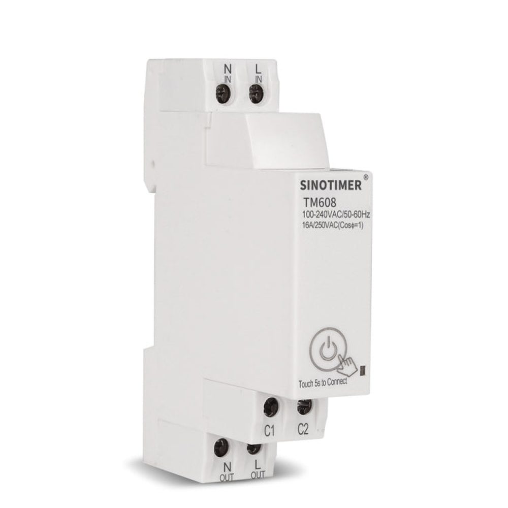SINOTIMER TM608 Smart WiFi Single-Phase Power Meter Mobile App Home Rail Meter 16A 100-240V, TM608