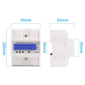 SINOTIMER Three-Phase Backlight Display Rail Type Electricity Meter 5-100A 400V, DDS024, DDS024T