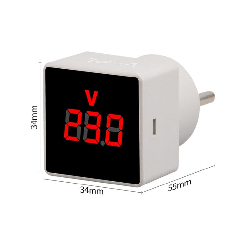 SINOTIMER V-PL Square Insert Type Household Digital AC Voltmeter EU Plug, V-PL EU Plug