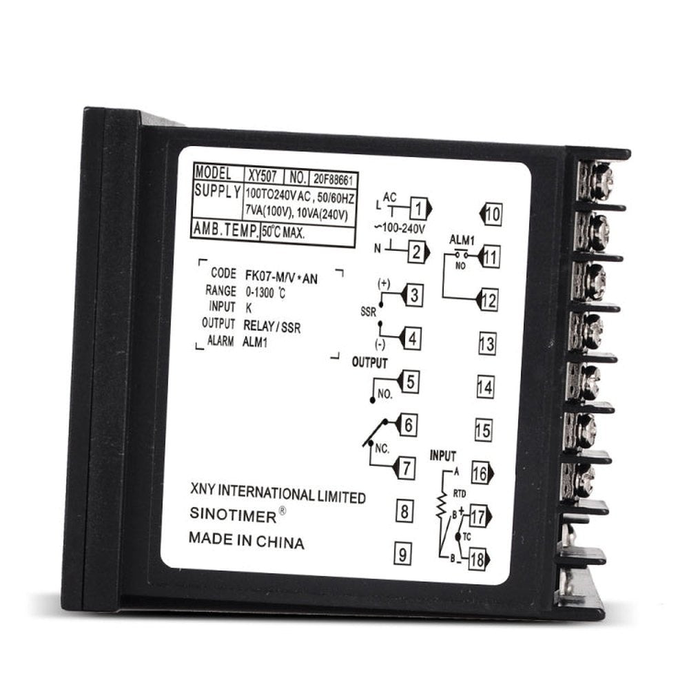 SINOTIMER XY507 Smart Temperature Control Instrument Short Shell PID Heating Relay SSR Solid State Output, XY507