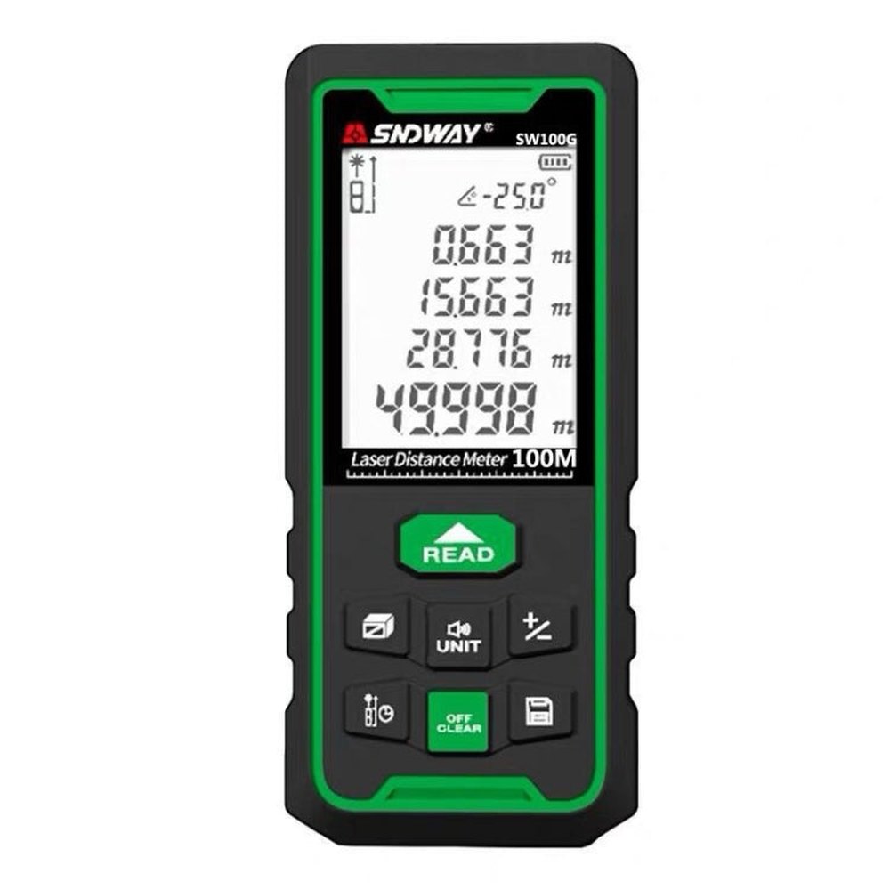 SNDWAY High-precision Indoor and Outdoor Green Laser Rangefinder, Distance:, 50m, 70m, 100m
