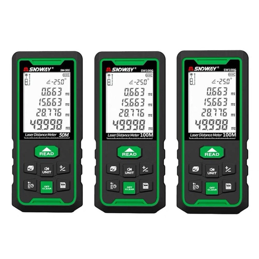SNDWAY High-precision Indoor and Outdoor Green Laser Rangefinder, Distance:, 50m, 70m, 100m