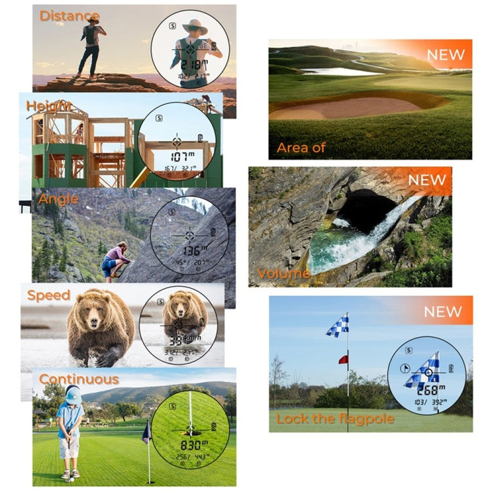 SNDWAY Rangefinder Instrument Outdoor Telescope Golf Measuring Instrument, SW800B 800m, SW1000B 1000m, SW1500B 1500m