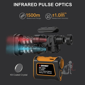 SNDWAY SW1000A Handheld Outdoor Waterproof Telescope Range Finder Distance Measurer, 1000m, 1000m