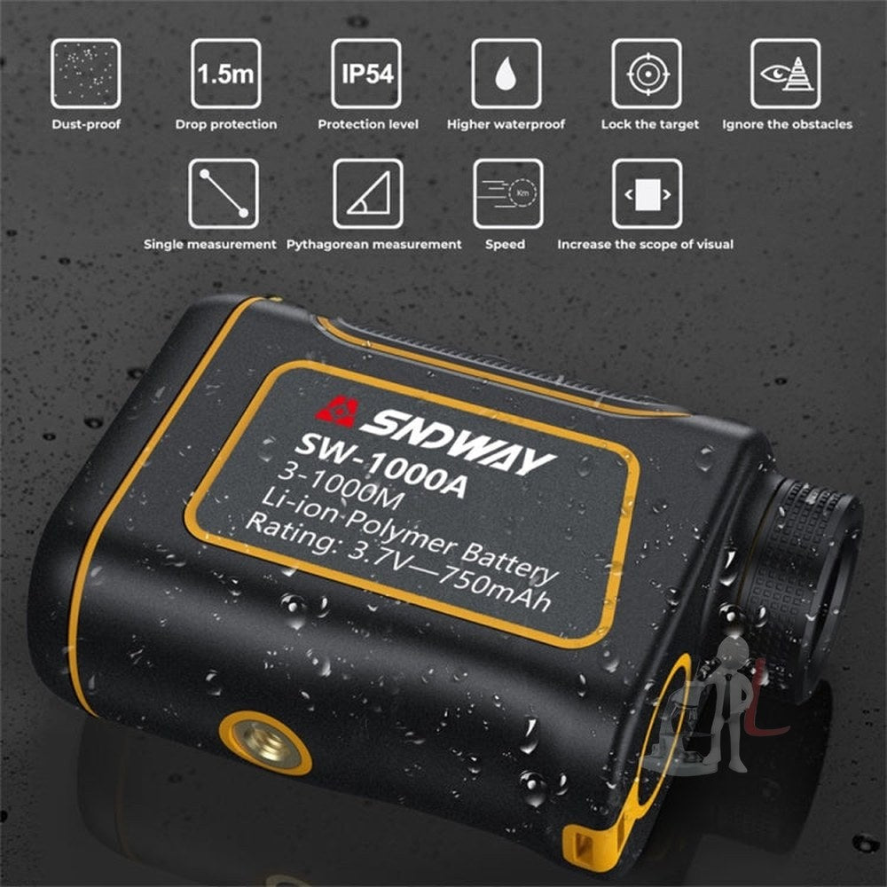 SNDWAY SW1000A Handheld Outdoor Waterproof Telescope Range Finder Distance Measurer, 1000m, 1000m