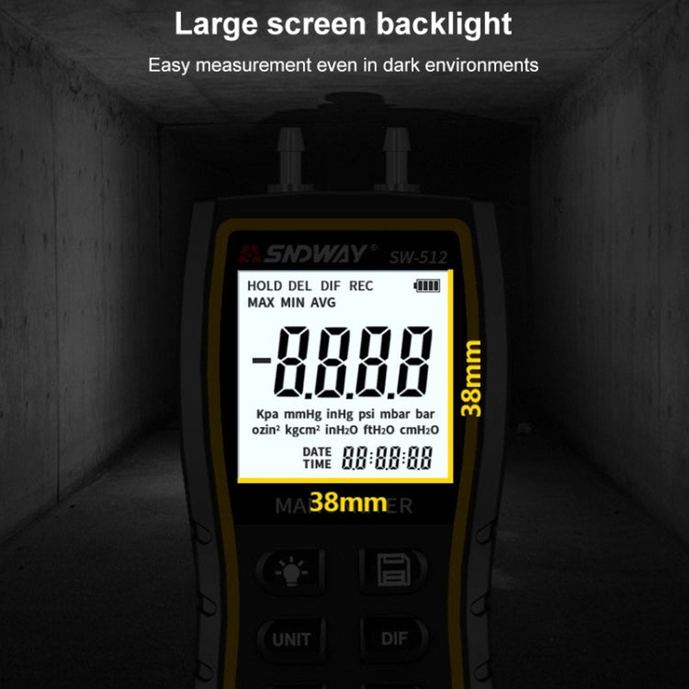 SNDWAY SW512 High Precision Digital Positive and Negative Differential Pressure Tester