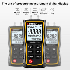 SNDWAY SW512 High Precision Digital Positive and Negative Differential Pressure Tester
