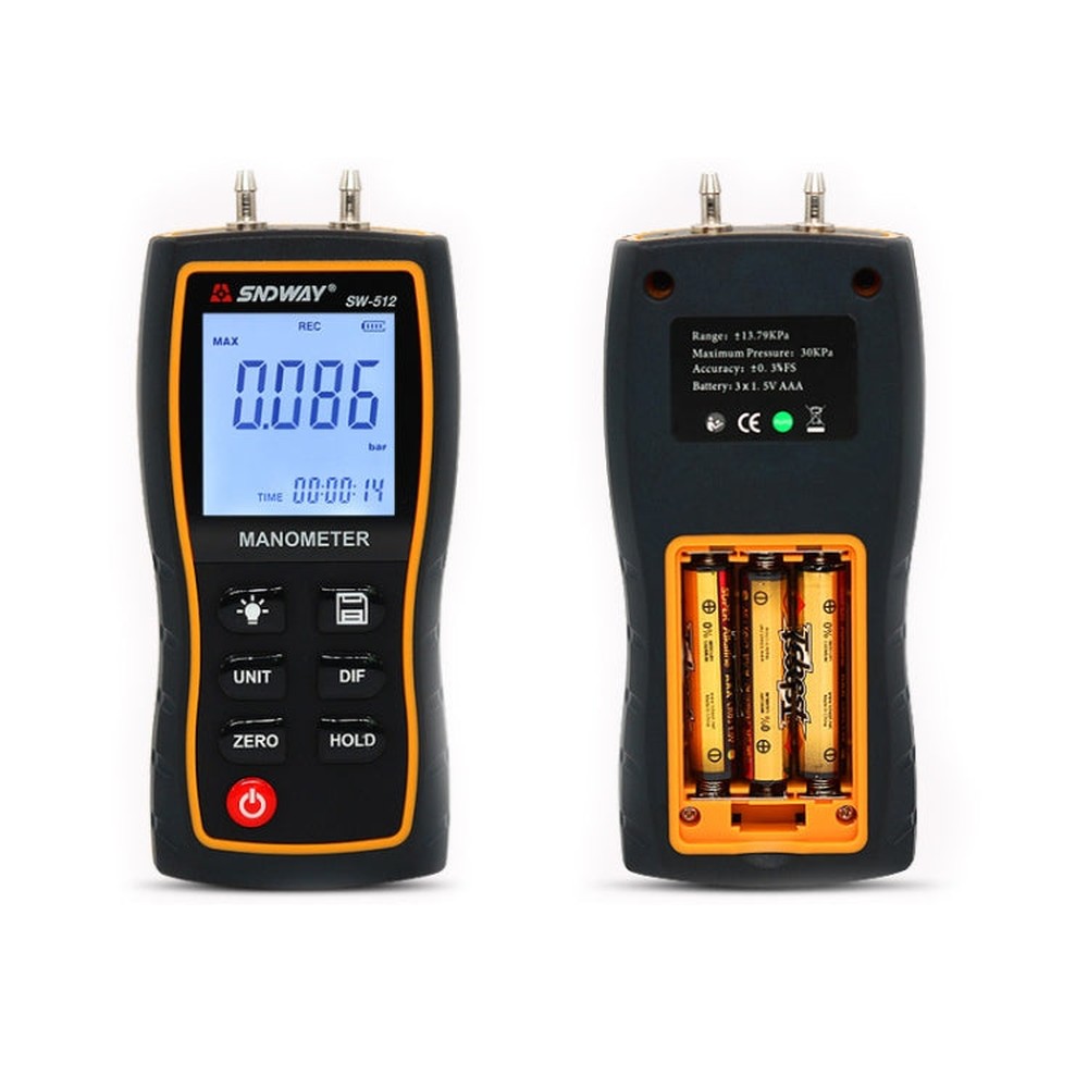 SNDWAY SW512 High Precision Digital Positive and Negative Differential Pressure Tester