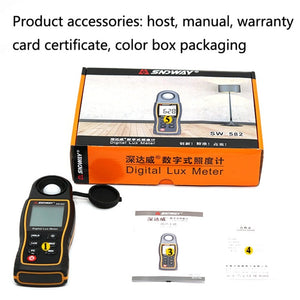 SNDWAY SW582 Handheld Digital Illuminance Meter High-Precision Digital Light Meter, SW582