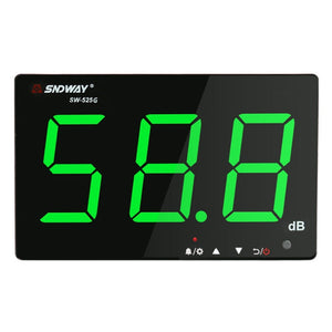 SNDWAY Wall-mounted 30~130dB Large Screen Digital Display Noise Decibel Monitoring Testers, SW525B with Storage + USB, SW526A 18 inch Display, SW525G with Storage + USB Green laboratorydeal