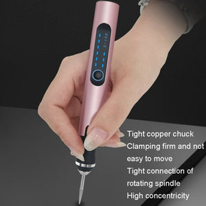 SNJ - 3681 Mini Engraving Pen Wireless Polishing Electric Grinder, Silver+Polishing Head+Cutting Blade+Engraving Template+Drill Bit+Corn Head, Rose Gold+Polishing Head+Cutting Blade+Engraving Template+Drill Bit+Corn Head - laboratorydeal