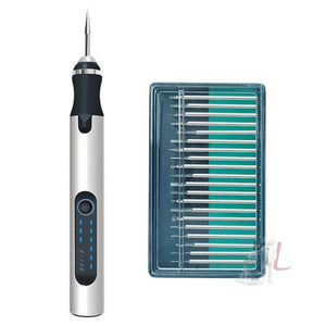 SNJ - 3681 Mini Engraving Pen Wireless Polishing Electric Grinder, Style:, Roae Gold+Grinding Head, Silver+Grinding Head, Rose Gold+Grinding Head+Cutting Blade+Carving Stencil, Silver+Grinding Head+Cutting Blade+Carving Stencil - laboratorydeal