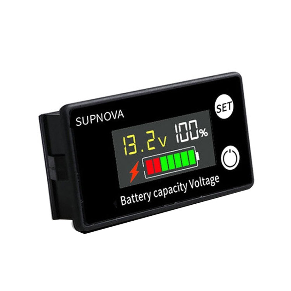 SUPNOVA LCD Color Screen DC Voltmeter Lithium Storage Battery Meter, Style:, Ordinary Type, Alarm + Temperature Type, Waterproof Type