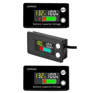 SUPNOVA LCD Color Screen DC Voltmeter Lithium Storage Battery Meter, Style:, Ordinary Type, Alarm + Temperature Type, Waterproof Type