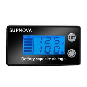 SUPNOVA LCD Two-wire Voltage and Electricity Meter DC Digital Display Voltmeter, Blue laboratorydeal