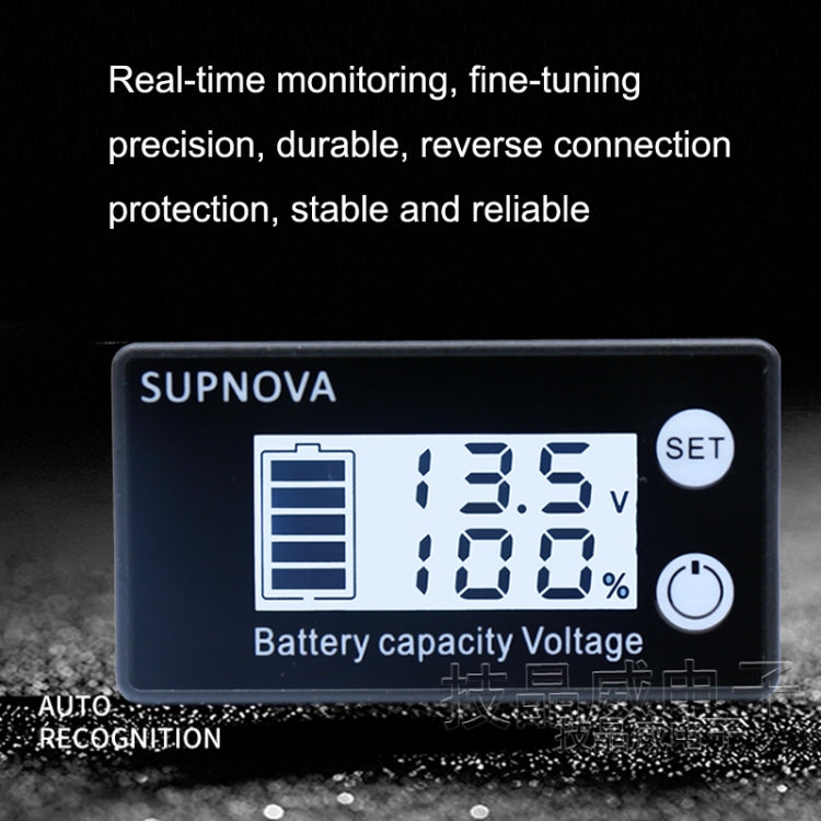 SUPNOVA LCD Two-wire Voltage and Electricity Meter DC Digital Display Voltmeter, Blue laboratorydeal