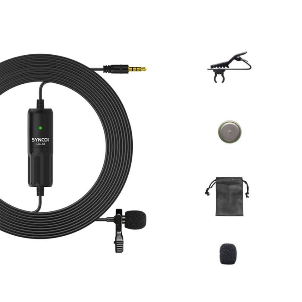 SYNCO S8 Lavalier Live Wired Microphone, Spec:, Black, Black + Type - C, Black + 8 Pin, Black + Type - C + 8 Pin - laboratorydeal