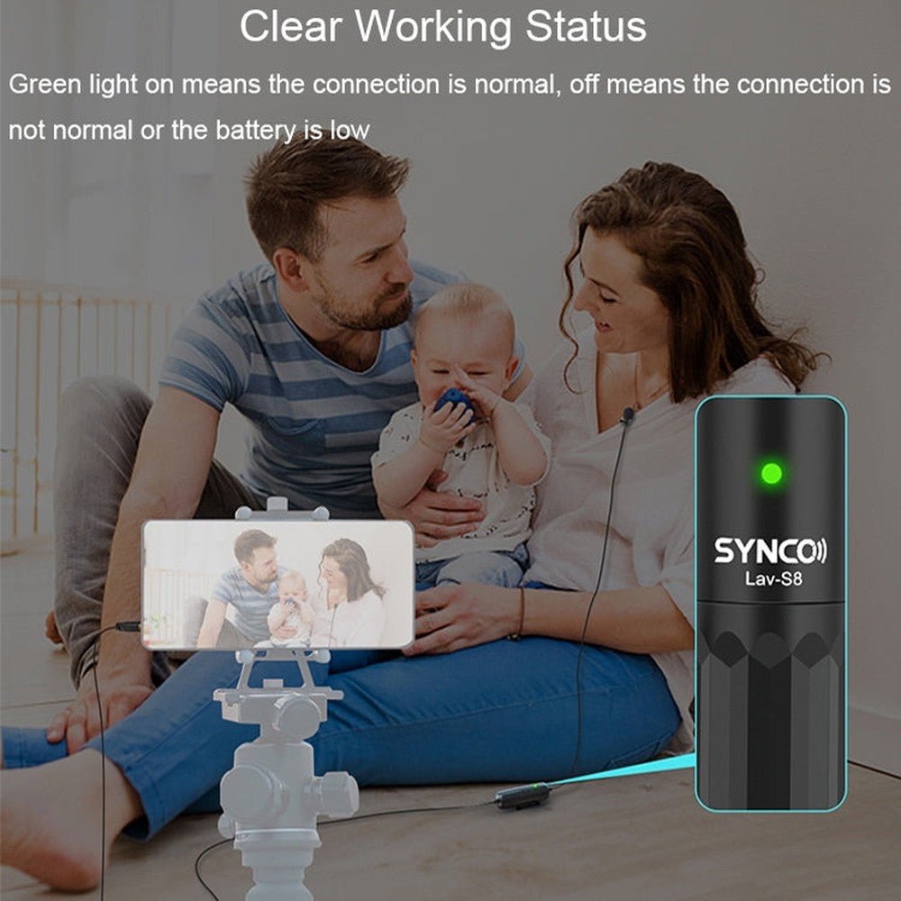 SYNCO S8 Lavalier Live Wired Microphone, Spec:, Black, Black + Type - C, Black + 8 Pin, Black + Type - C + 8 Pin - laboratorydeal